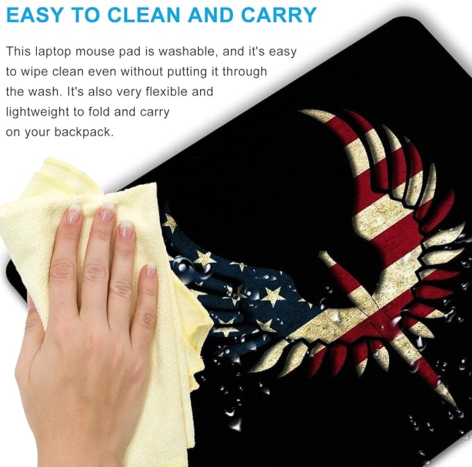 America Flag Mouse Pad Personalized Art Design Computer Laptop Non-Slip Rubber - Image 5