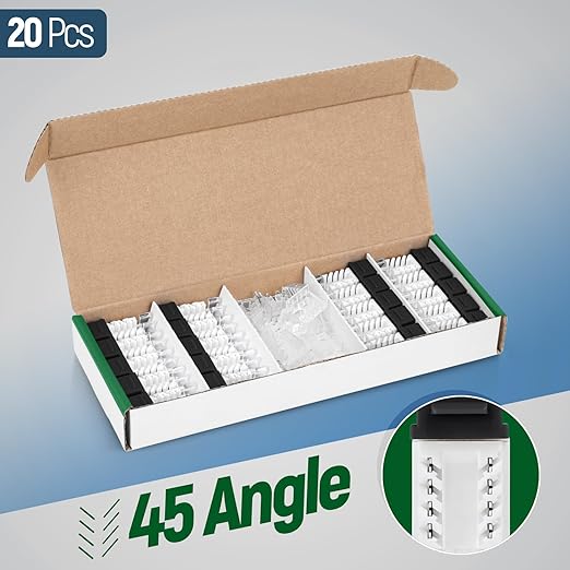Everest 45° Angled RJ45 Cat6A Keystone Jacks 20-Pack in Black - Image 2