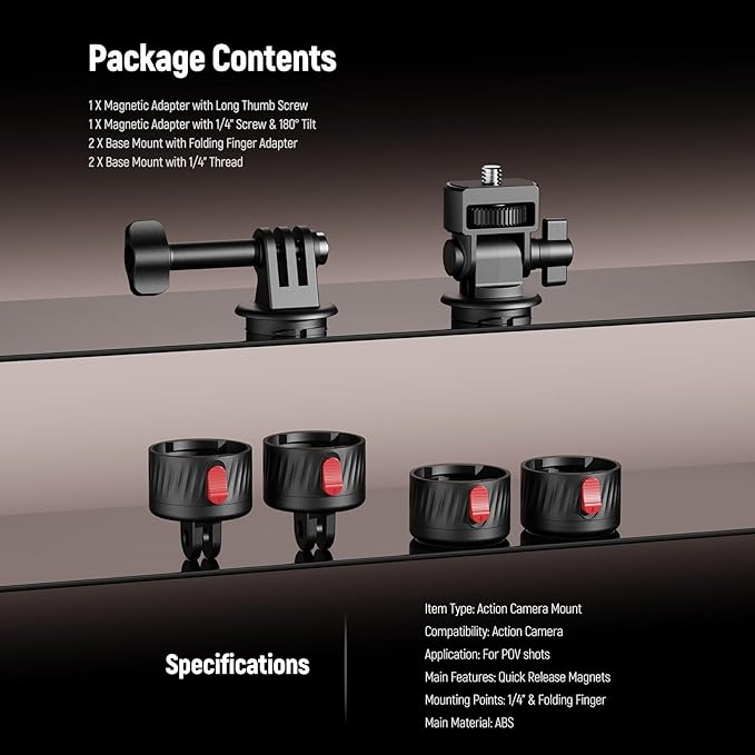 NEEWER Magnetic Action Camera Mount Kit, Compatible - Image 8