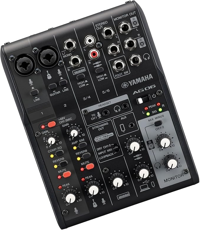 Yamaha AG06MK2 Black 6-Channel Live Streaming Loopback Mixer/USB Interface - Image 3