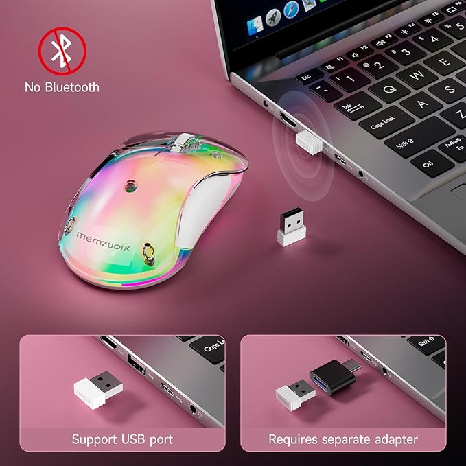 memzuoix 2.4G LED Wireless Mouse, Rechargeable Ergonomic Mouse - Image 5