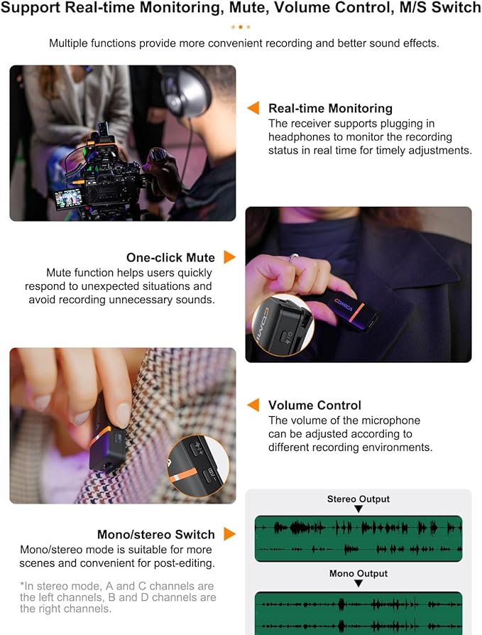COMICA Vimo Q Four-Channel Mini Wireless Lavalier Microphone System - Image 6