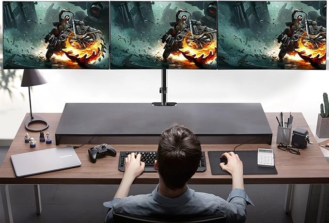 Pholiten Triple Monitor Desk Mount, Triple Gas Spring Monitor Arm - Image 7