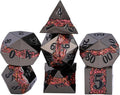 Metal DND Polyhedral Dice, Large Stripe Glitter Metallic Dice Set, Antique by Maywin
