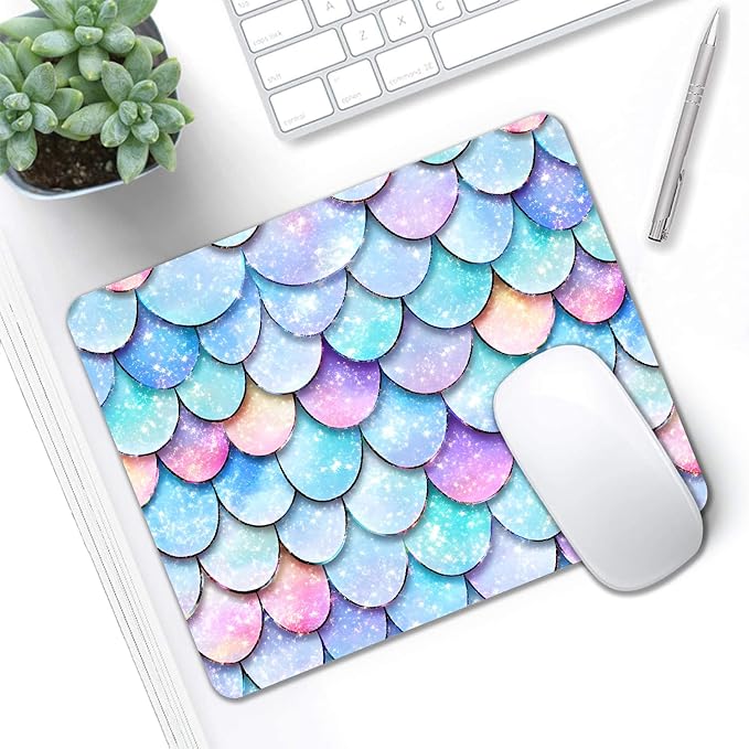 Mouse Pad, Cute Glitter Mermaid Scale Mouse Pads - Image 5
