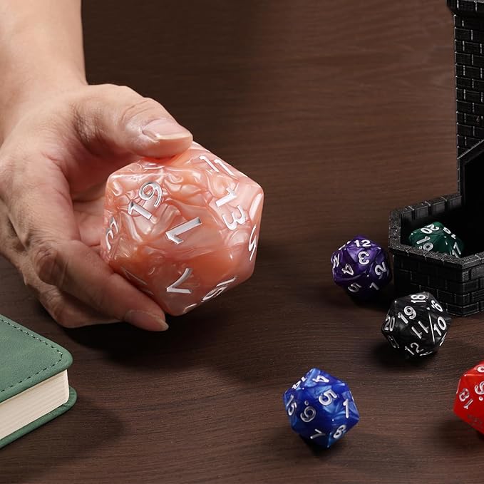 20 Sided DND Dice, D20 Giant Polyhedral Dice, 55mm Titan Large Pearl Color D20 - Image 6