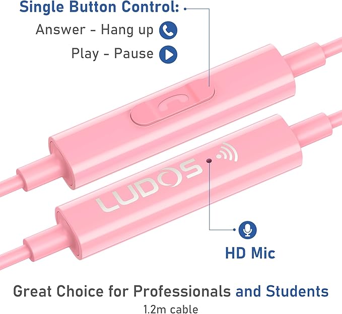 LUDOS OMNITONE Wired Earbuds in-Ear Headphones, 5 Years Warranty, Earphones - Image 3