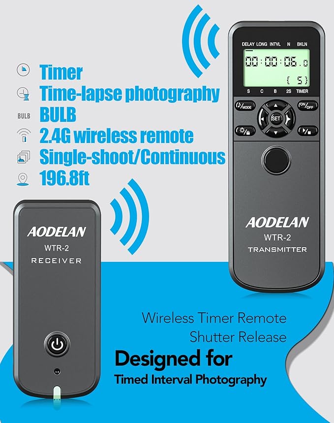 Camera Wireless Remote Shutter Release, Long Exposure Timelapse Remote Control - Image 5
