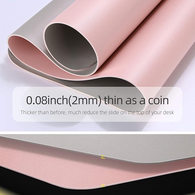 YSAGi Desk Pad, Desk Mat, 23.6" x 13.7" Ultra Thin Waterproof PU Leather Desk - Image 5