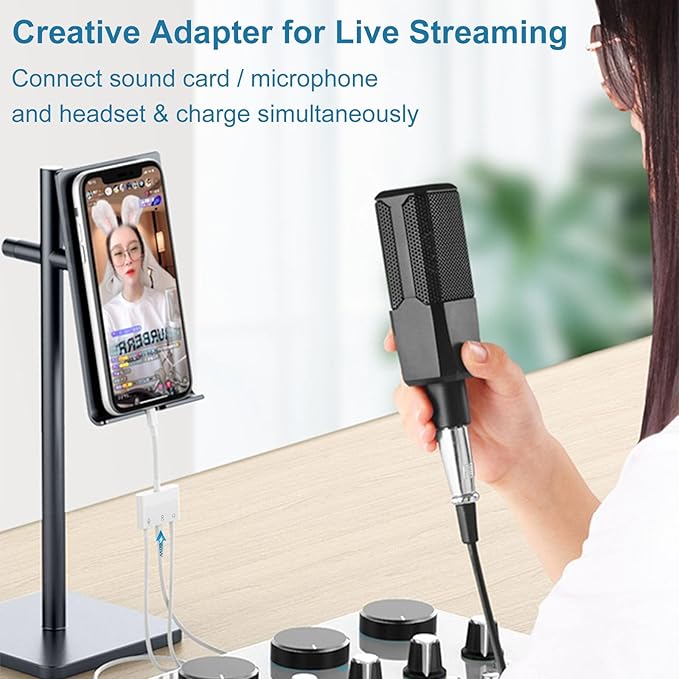 USB C to Microphone Adapter for Live-Streaming Type C to Microphone & 3.5mm - Image 4
