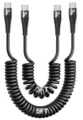 USB C to C Cable for Car 3FT&5FT, 100W Coiled USB C Fast Charging Cable for by PRAKIE
