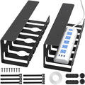 Delamu 2 Pack Metal Under Desk Cable Management Tray, U-Channel Cord Organizer by DELAMU
