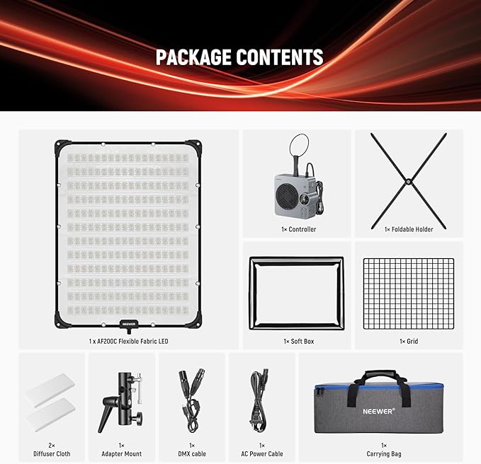 NEEWER Pro 200W Flexible LED Video Light, Studio RGB Panel Light Mat Kit - Image 9