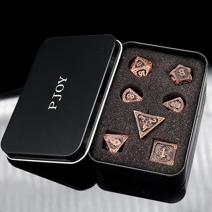 PJOY Metal DND Dice Set D&D Dragon Dice Copper - Image 4