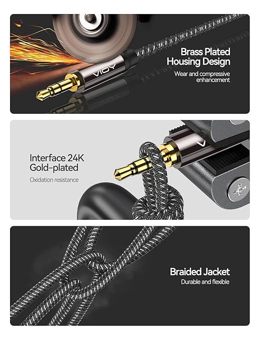 VIOY Headphone Extension Cable 30 FT, 3.5 mm Male to Female Stereo Audio Cable - Image 6