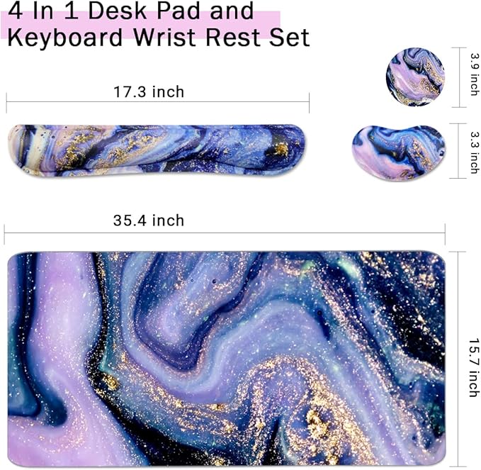4-in-1 Large Gaming Mouse Pad and Keyboard Wrist Rest, Desk Pad - Image 2
