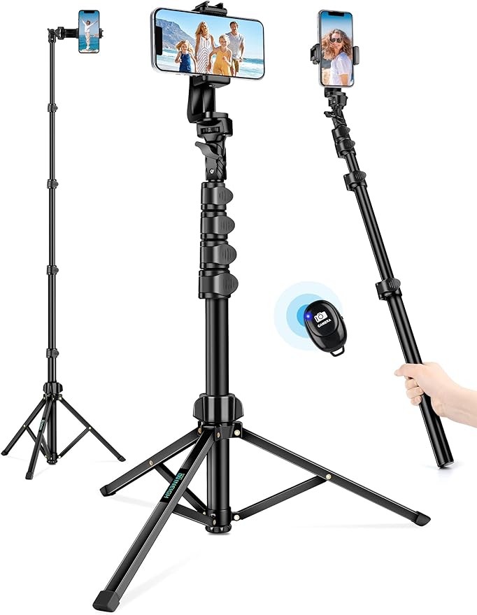 71" Tripod for iPhone, Phone Tripod Selfie Stick by Nineigh