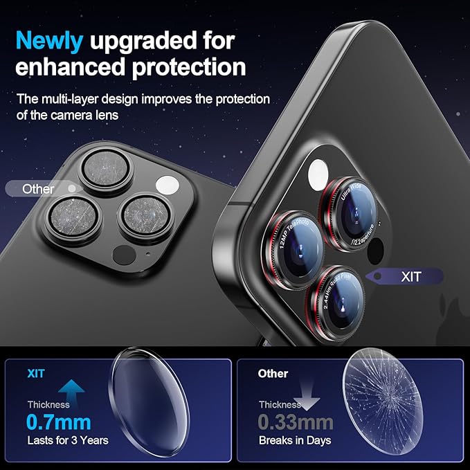 X-it 2 Pack Camera Lens Protector, Shatterproof Anti-Scratch Ultra HD Camera - Image 6