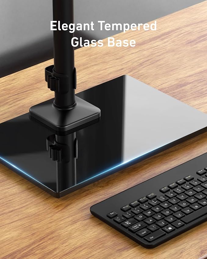 HUANUO Freestanding Dual Monitor Stand, 32 Inch Dual Monitor Mount - Image 6