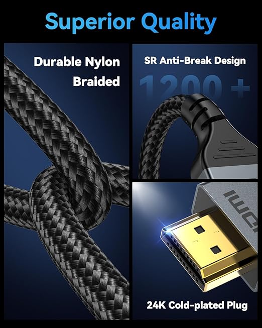 16K 8K HDMI Cable 96Gbps 6.6 FT, Ultra High Speed HDMI 2.2 Cable 16K@60Hz - Image 6