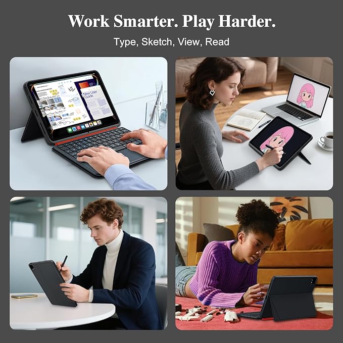 iPad Keyboard Case for iPad Air 13 inch, Pro 12.9 inch 6/5/4/3rd Gen, Flex - Image 8