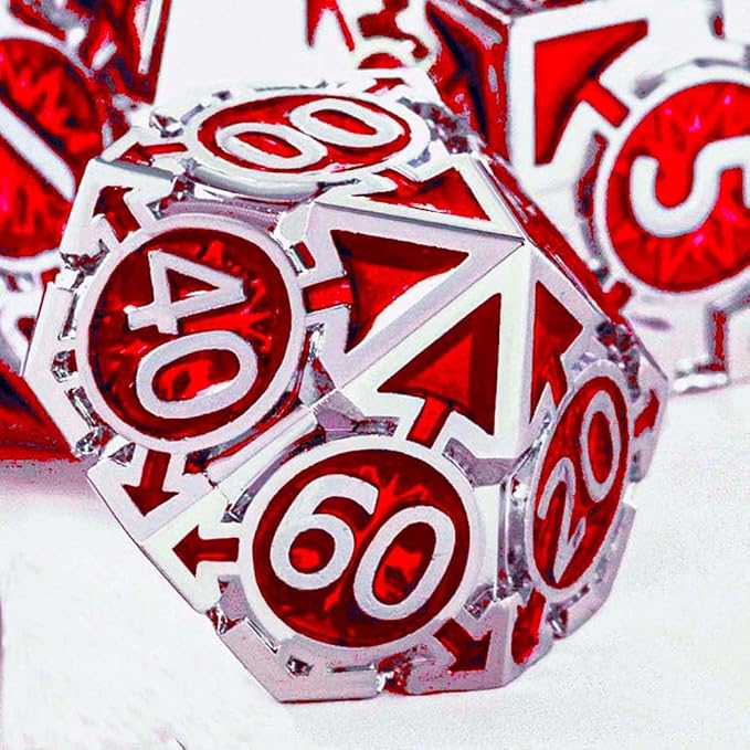 RULE DND Dice - Metal Polyhedral Set, Large Role Playing, MTG RPG Dice by RULEDICE