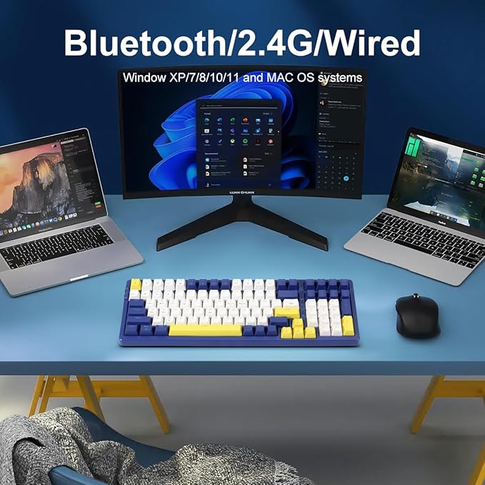 Wireless Mechanical Keyboard, Triple Mode 2.4G/USB-C/BT Gaming Keyboards 100 - Image 3
