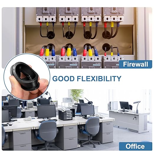 uxcell 4Pcs Cable Cord Grommet, 1-3/16" Rubber Desk Grommets Wire Pass Through - Image 7