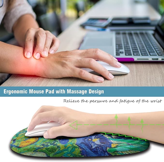 Ergonomic Mouse Pad Wrist Support, Floral Mouse Pad - Image 3