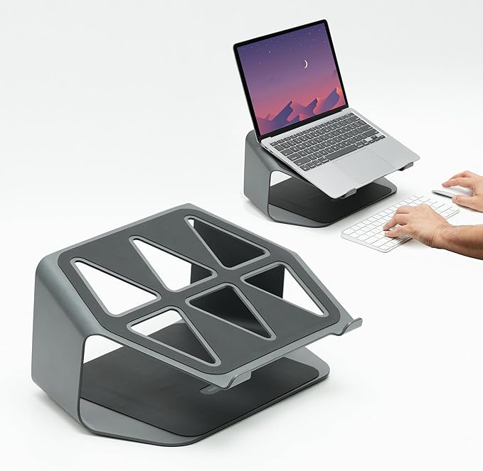 NUMIN Facet Laptop Station Graphite | Laptop Tabletop Stand Tall Height by NUMIN