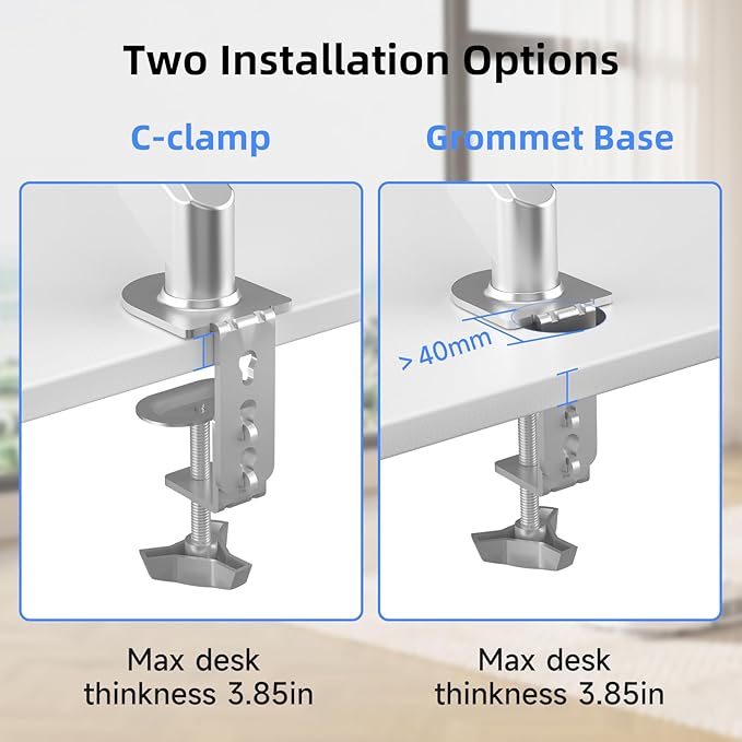 Suptek Single Monitor Mount Adjustable Gas Spring Monitor Arm Desk Mount Stand - Image 7