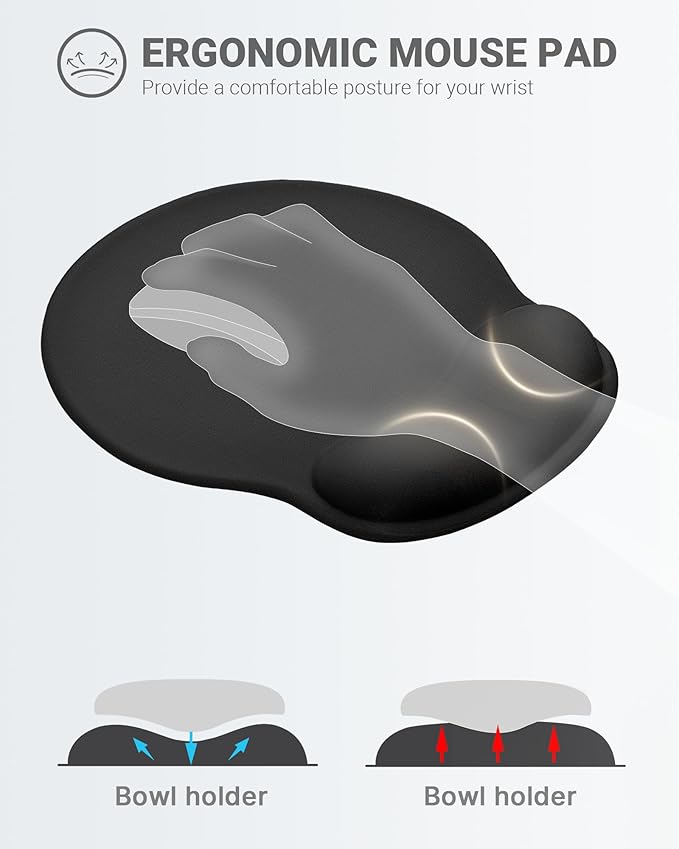 Ergonomic Mouse Pad with Wrist Rest, Large Mousepad, Wrist Support Mouse Mat - Image 2