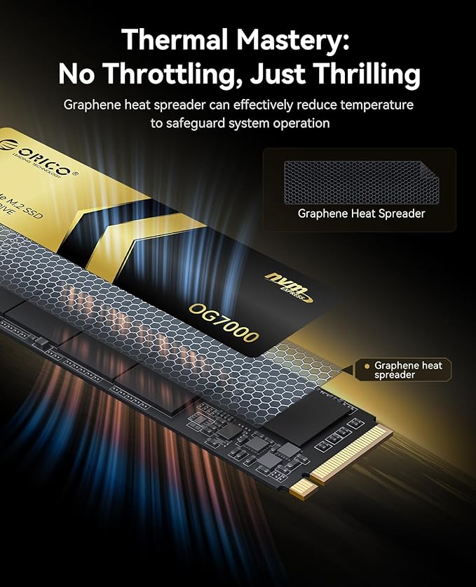ORICO OG7000 2TB PCIe Gen4 NVMe SSD, 8-Channel Controller, Graphene Thermal - Image 3