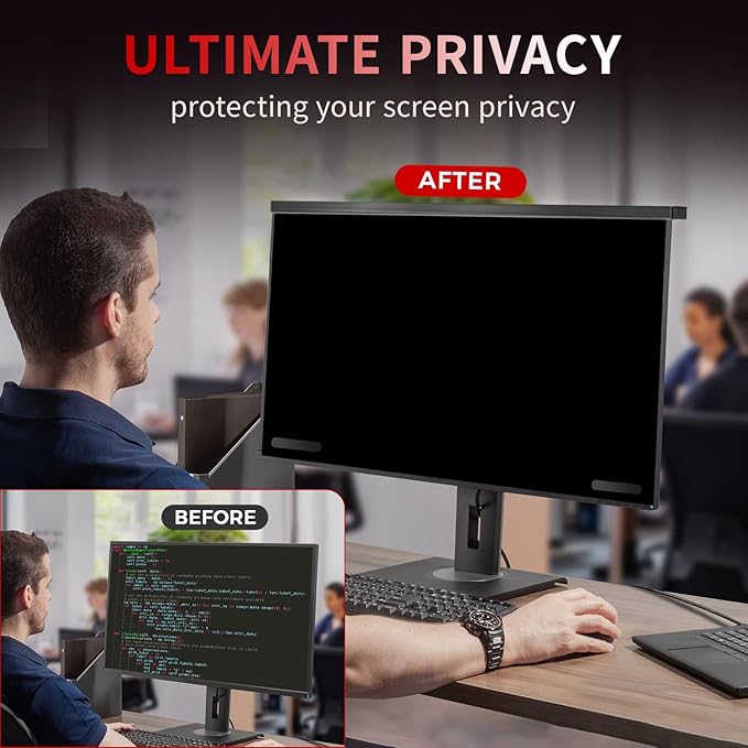 Magnetic 27 Inch Computer Privacy Screen Filter, Hanging Computer Screen - Image 4