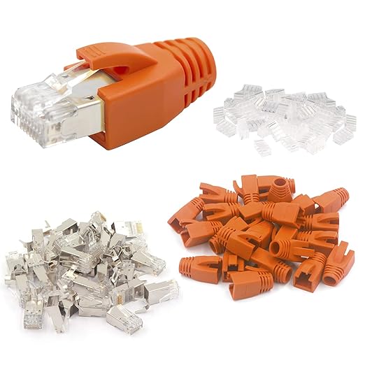 VCE RJ45 Connectors CAT7/CAT6A UL-Listed 30-Pack, Shielded Modular Plugs Gold by VCE
