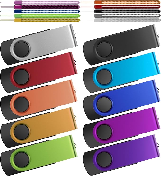 Kepmem 10 Pack Thumb Drive 32GB Flash Drives Bulk, Metal Swivel USB Drive 3.0 by KepmemUSBFlashDrive