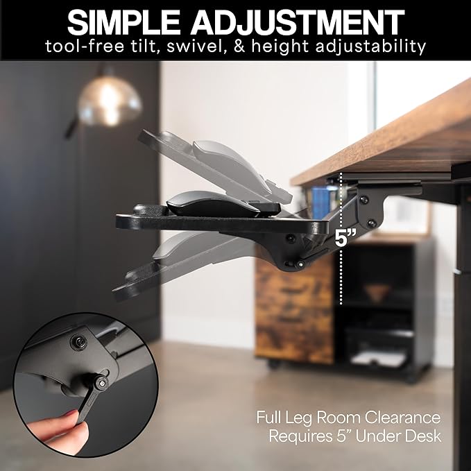 VIVO Adjustable Computer Keyboard and Mouse Platform Tray, Ergonomic Under - Image 6
