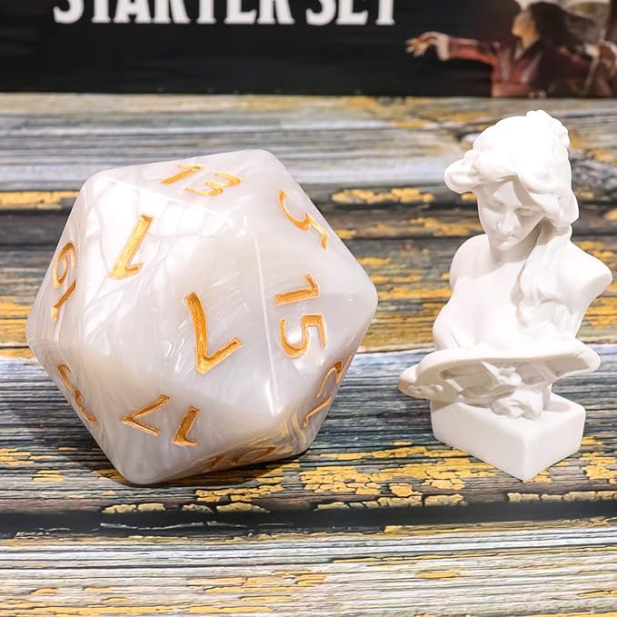 20 Sided DND Dice, D20 Giant Polyhedral Dice, 55mm Titan Large Pearl Color D20 - Image 6