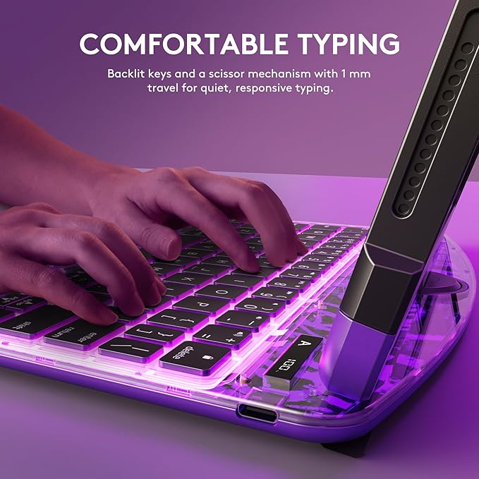GUSGU Transparent Case with Wireless Keyboard - Image 5