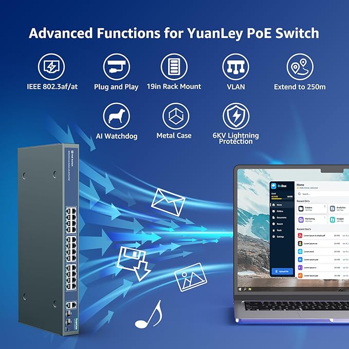 YuanLey 24 Port PoE Switch - Image 3