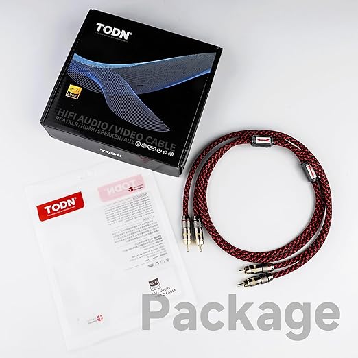 TODN Shielded RCA Audio Cables Audiophile 2Male to 2Male OFC RCA Stereo Cable - Image 8