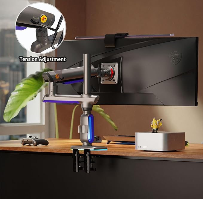 RGB Gaming Monitor-Arm for Flat/Ultrawide/Curved Monitors 32 to 60 inch - Image 8