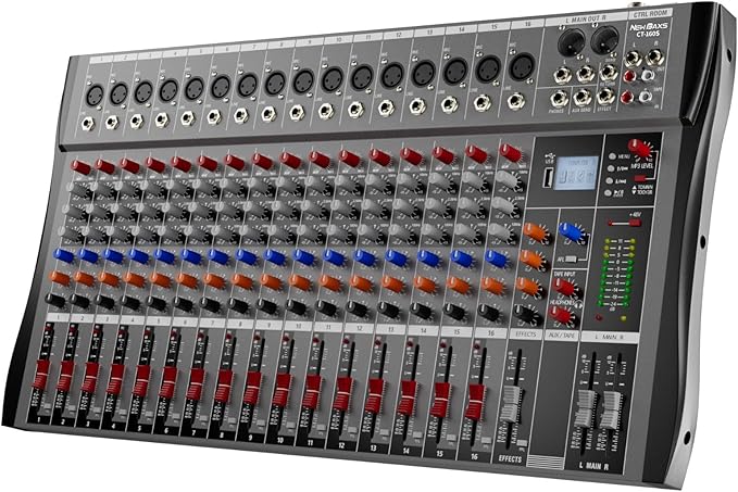 Professional DJ Audio Mixer, NEW BAXS 16 Channel DJ Bluetooth Controller Sound by PROFESSIONALAUDIOEQUIPMENT