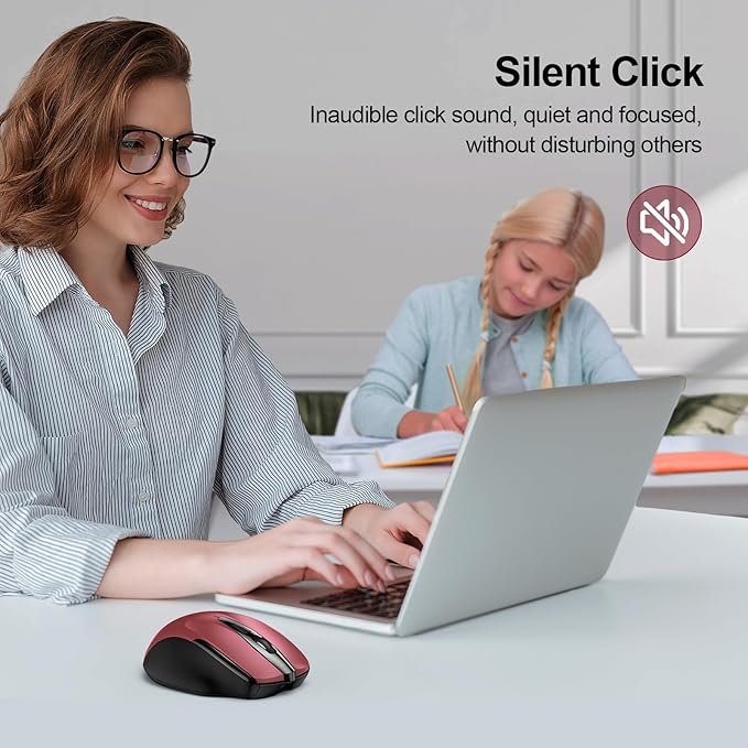 TECKNET Wireless Mouse Rechargeable 4800 DPI Silent USB A & Bluetooth Mouse 6 - Image 6