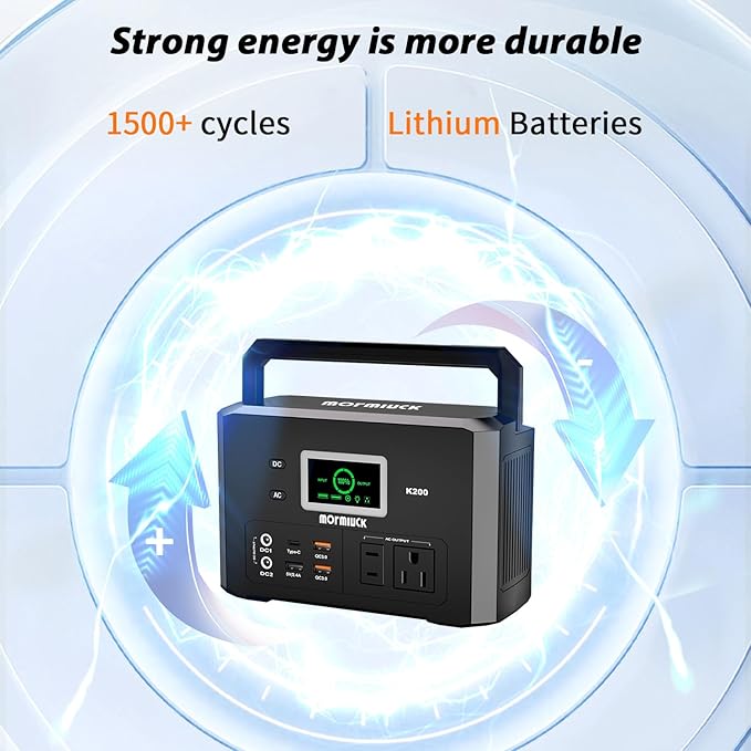 200W Portable Power Station, mormluck 118Wh Solar Generators - Image 3
