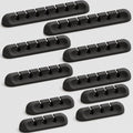USB Cable Organizer Clips Cord Holder, 10 Packs Black Self Adhesive Desk Cord by Apromisith