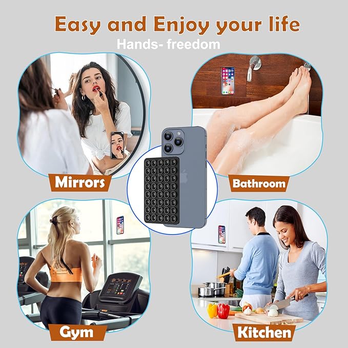 2PACK Silicone Double Sided Suction Phone Case Mount, Detachable Hands Free & - Image 8