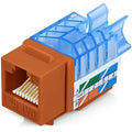 Everest 45° Angled RJ45 Cat5e Keystone Jacks 10-Pack in Orange by EverestMediaSolutions