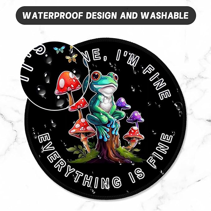 ITNRSIIET Round Mouse Pad with Stitched Edge Premium-Textured Waterproof - Image 5