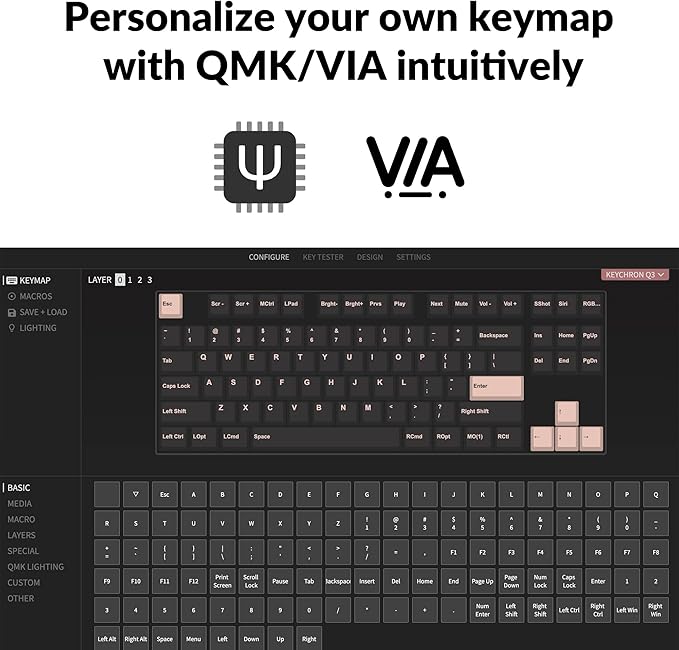 Keychron Q3 RGB Tenkeyless Layout QMK/VIA Programmable Macro Hot-swappable - Image 2